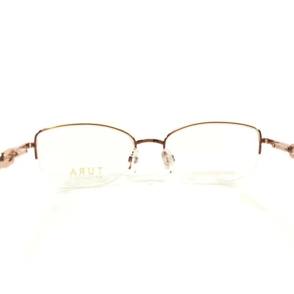 Tura Brilliance Eyeglasses Frames TE282 BUR Burgundy Rose Gold Crystal 51-17-140